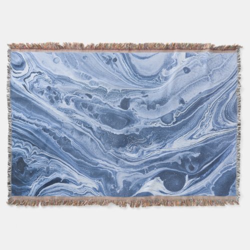 Ebru Creative Abstract Acrylic Waves Throw Blanket