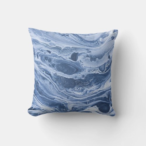 Ebru Creative Abstract Acrylic Waves Throw Pillow