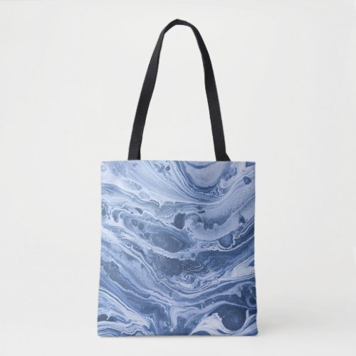Ebru Creative Abstract Acrylic Waves Tote Bag