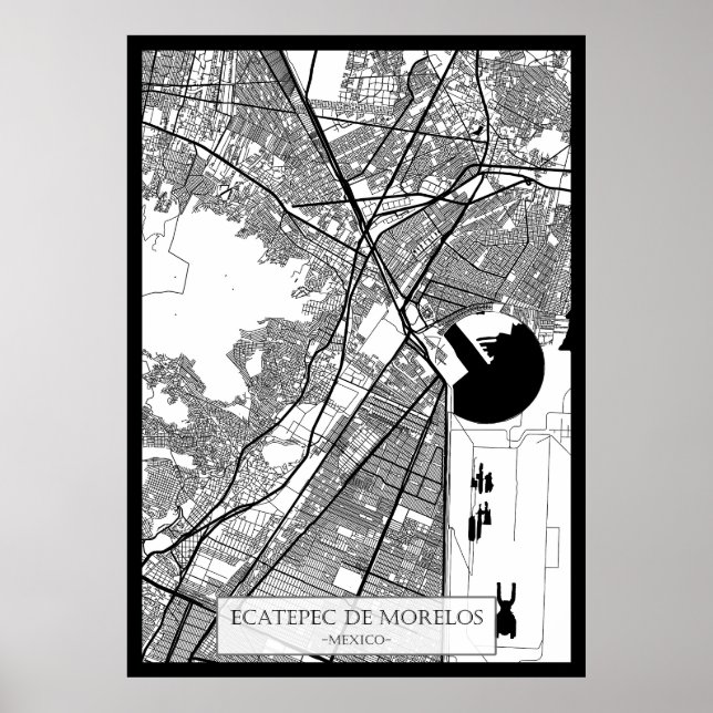 Ecatepec de Morelos Mexico City Map Poster (Front)