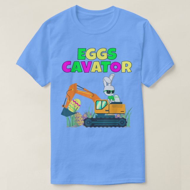 Ecavator Easter Bunny Eggs Cavator Kids Toddler Bo T-Shirt (Design Front)