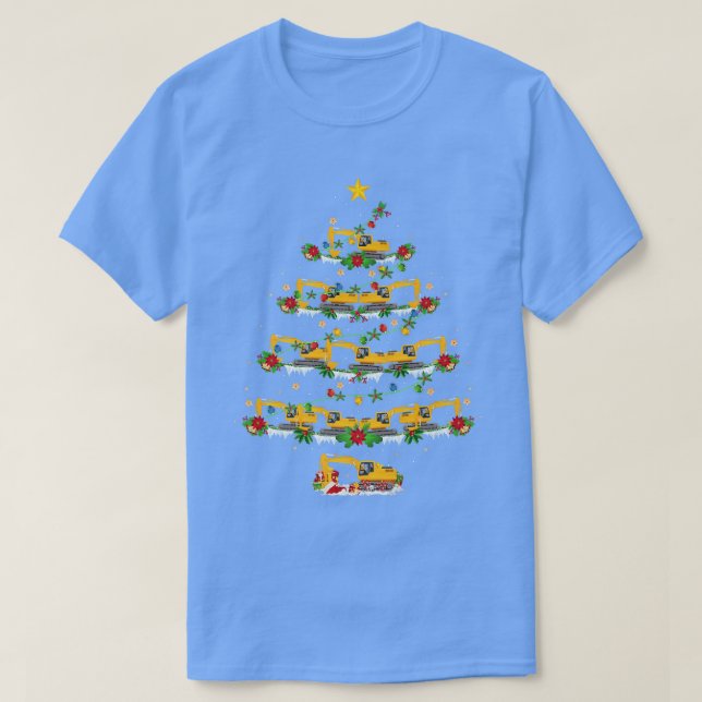 Ecavator Lover Xmas Matching Santa Ecavator Christ T-Shirt (Design Front)
