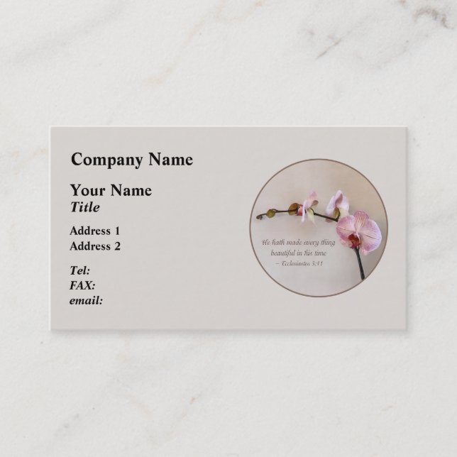 Ecc 3 11 He Hath Made Everything Beautiful II Business Card (Front)