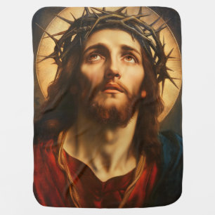 Ecce Homo   Jesus Christ with Crown of Thorns Baby Blanket