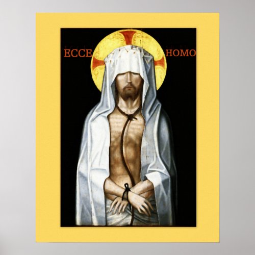 Ecce Homo Jesus icon Poster Matted