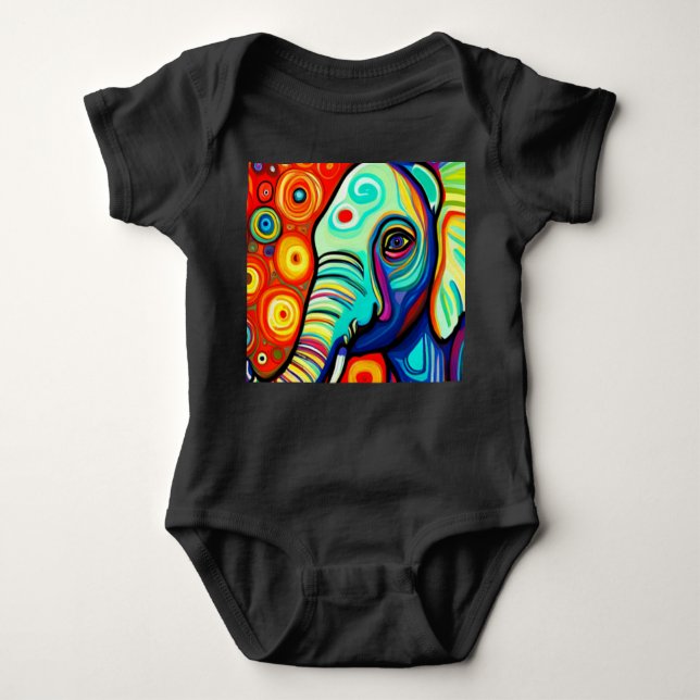 Eccentric Elephant Baby Bodysuit (Front)