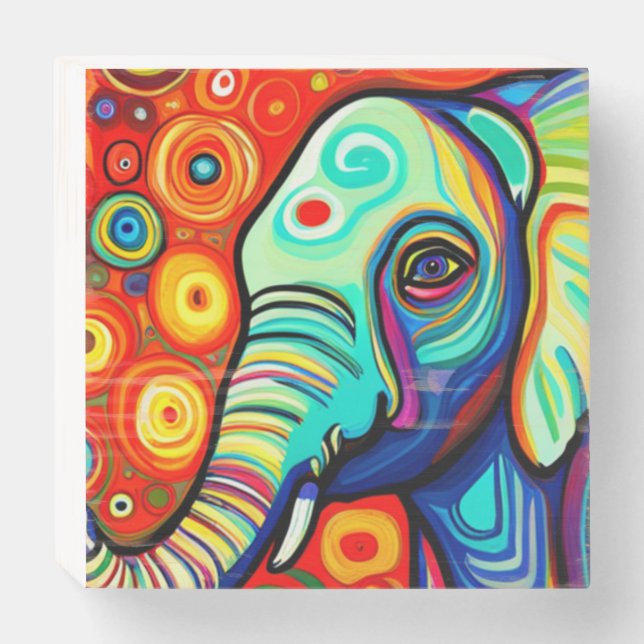 Eccentric Elephant Wooden Box Sign (Front Horizontal)