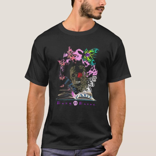 Eccentric Kooky Bong Bones Script Illustration T-Shirt (Front)