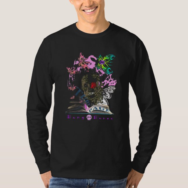 Eccentric Kooky Bong Bones Script Illustration T-Shirt (Front)