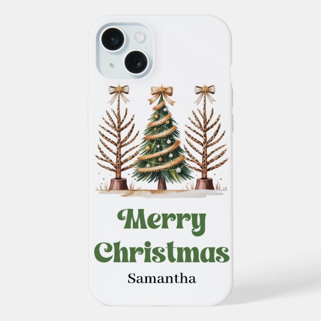 Eccentric leopard Christmas trees personalized  Iphone Case (Back)