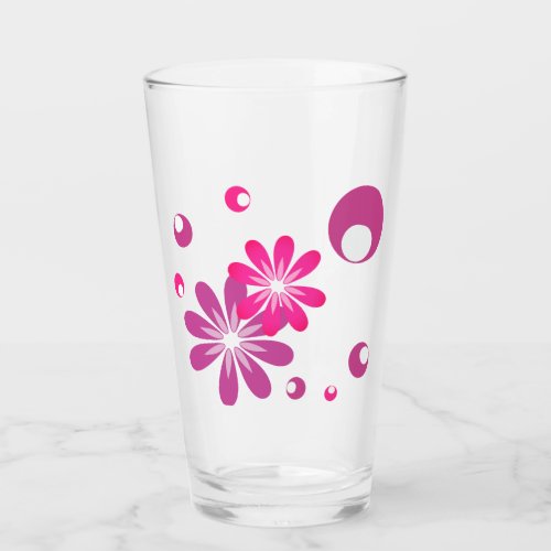 Eccentric Pink Retro Inspired Glass Cup