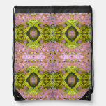 Eccentric purple and yellow pattern drawstring bag