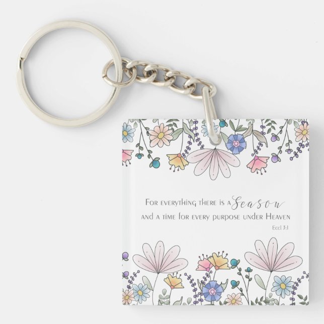 Eccl 3:1 For Everything there is a Season Beverage Keychain (Front)