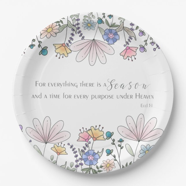 Eccl 3:1 For Everything there is a Season Beverage Paper Plates (Front)