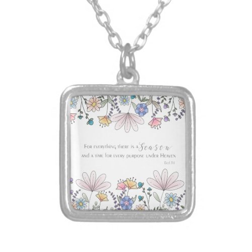 Eccl 31 For Everything there is a Season  Plaque  Silver Plated Necklace