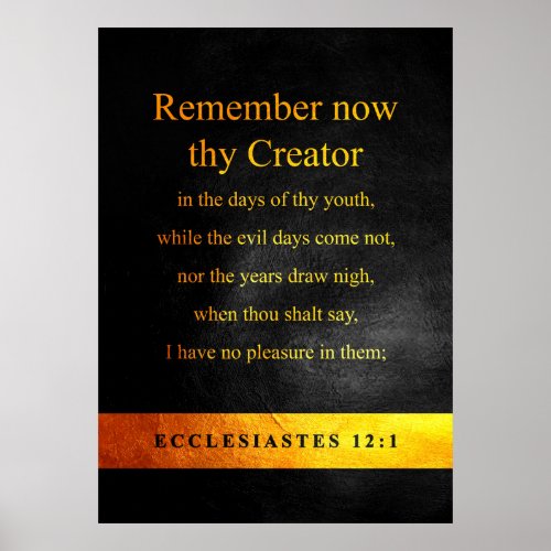 Ecclesiastes 121 Bible Verse Poster