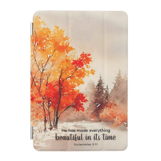 Ecclesiastes 3:11 Bible Verse Fall Watercolor iPad Mini Cover