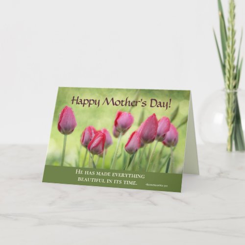 Ecclesiastes 311 Bible Verse Mothers Day Tulips Card