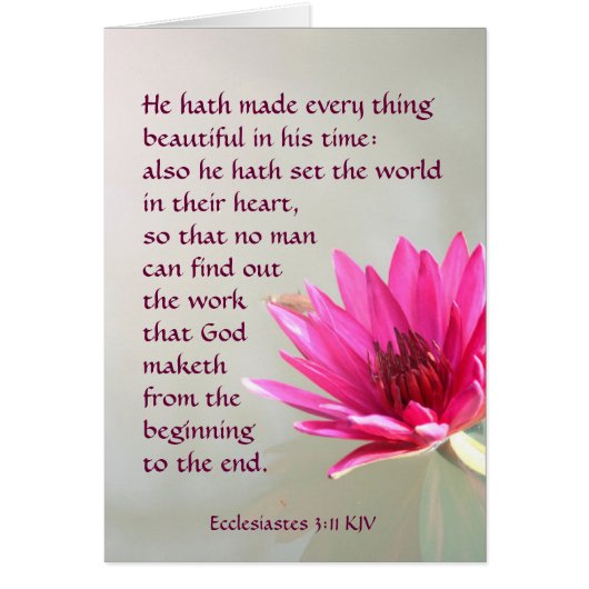 Ecclesiastes 3:11 Everything beautiful in His time Cards (Front)