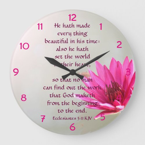 Ecclesiastes 311 Everything beautiful in His time Large Clock