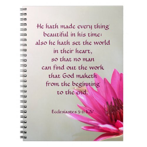 Ecclesiastes 311 Everything beautiful in His time Notebook