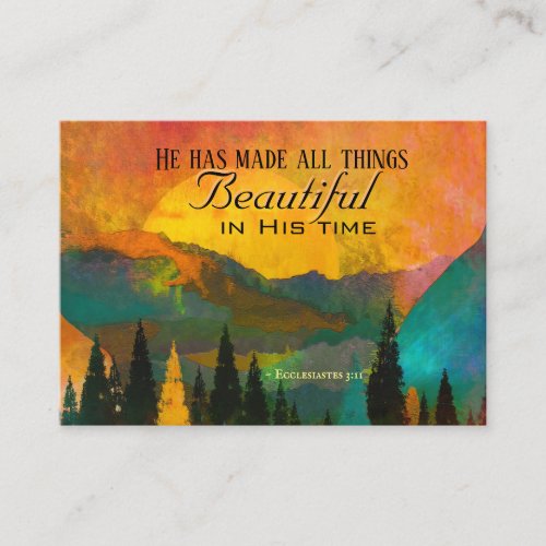 Ecclesiastes 311 He has made all things Beautiful Business Card
