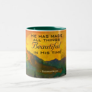 Ecclesiastes 3:11 He has made all things Beautiful Two-Tone Coffee Mug