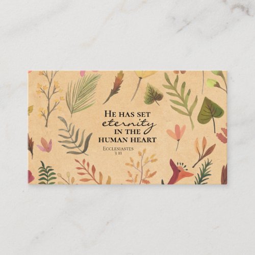 Ecclesiastes 311 He has set eternity in the heart Business Card