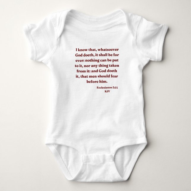 Ecclesiastes 3:14 KJV Bible Verse Baby Bodysuit (Front)