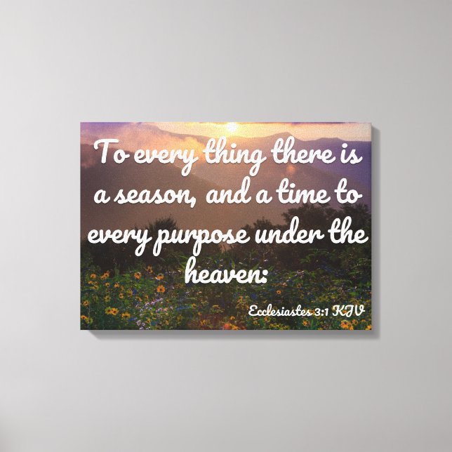 Ecclesiastes 3:1 Bible Verse KJV Pic Wall Art (Front)