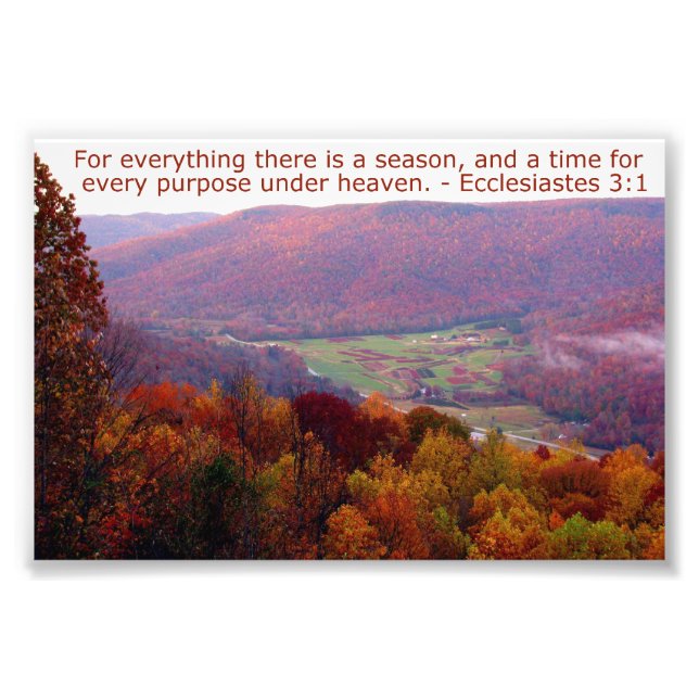 Ecclesiastes 3:1 with Autumn Mountain Scene Photo Print (Front)