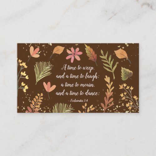 Ecclesiastes 34 A time to weep a time to laugh Business Card