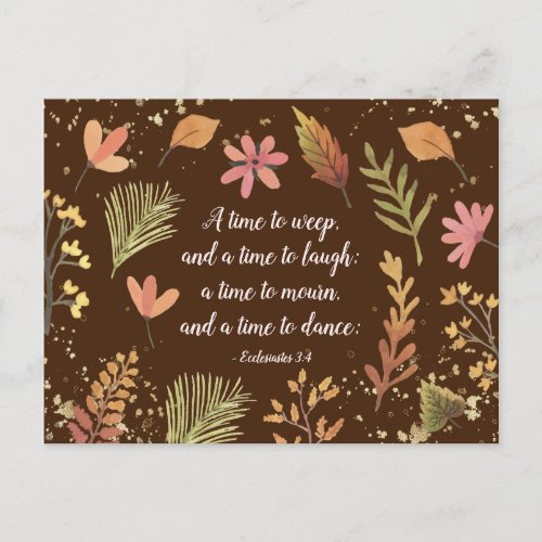 Ecclesiastes 34 A time to weep a time to laugh Postcard