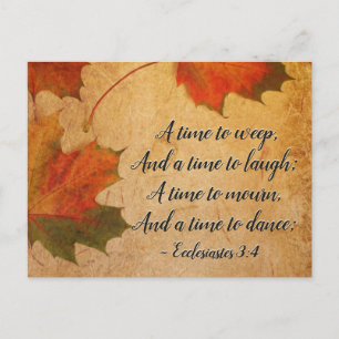 Ecclesiastes 3:4 A time to weep, A time to laugh, Postcard