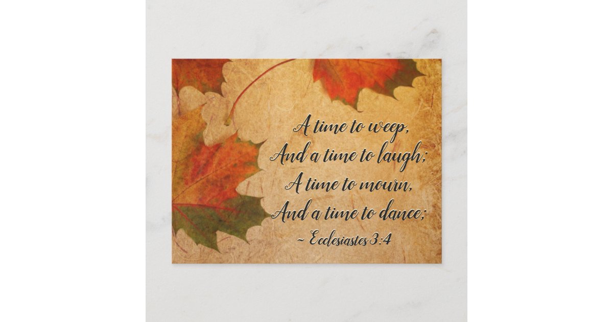 Ecclesiastes 3:4 A time to weep, A time to laugh, Postcard | Zazzle