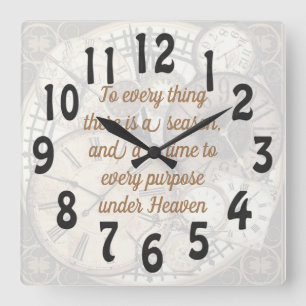 Ecclesiastes 3 square wall clock