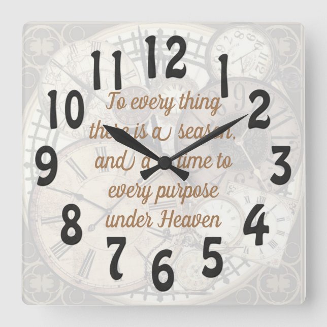 Ecclesiastes 3  square wall clock (Front)