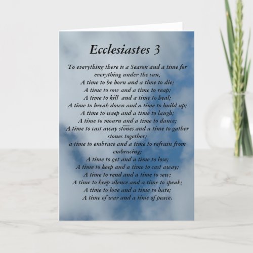 Ecclesiastes 3 verse on sky background card
