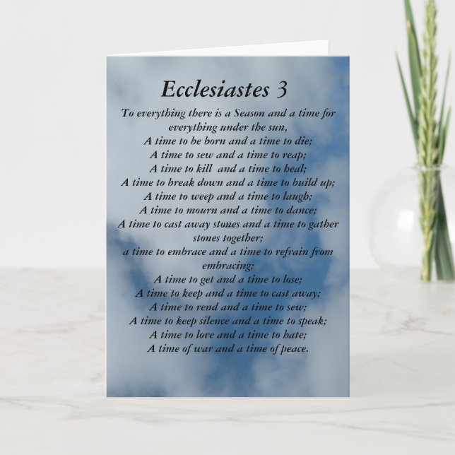Ecclesiastes 3 verse on sky background card (Front)