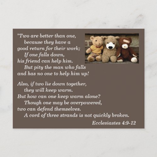 Ecclesiastes 49_12 Bible Verse Memory Postcard