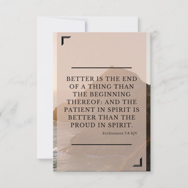 Ecclesiastes 7:8 KJV Bible Verse Pic Flat Greeting Card (Front)
