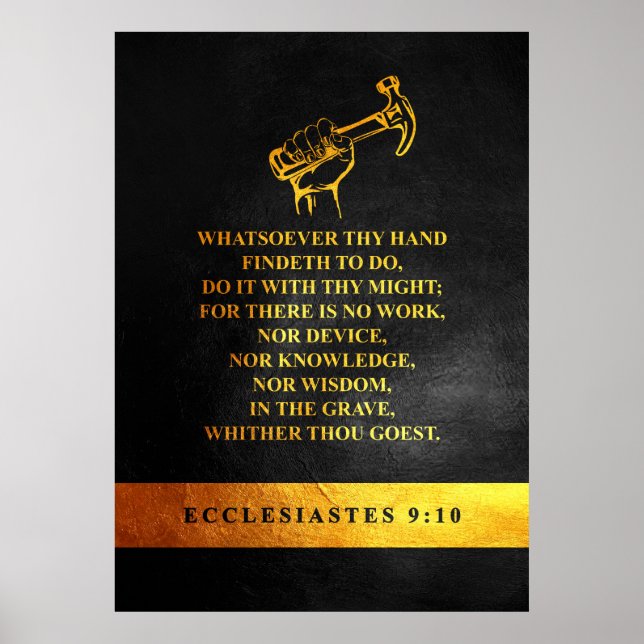 Ecclesiastes 9:10 Bible Verse Poster (Front)