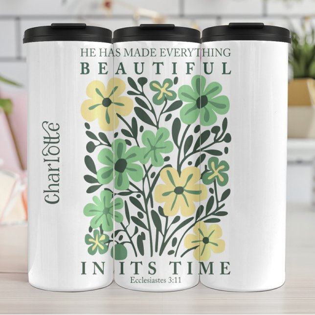 Ecclesiastes Beautiful Floral Design Thermal Tumbler (Creator Uploaded)