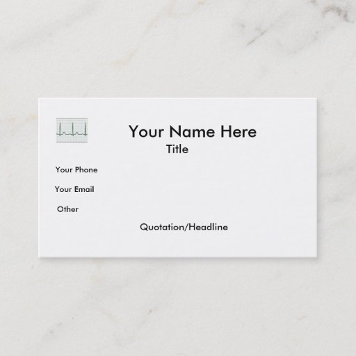Customizable ECG Business Card