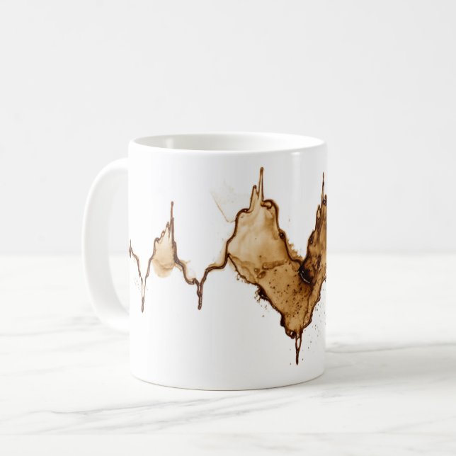 ECG Coffee Stain Art Nursing Coffee Mug (Front Left)