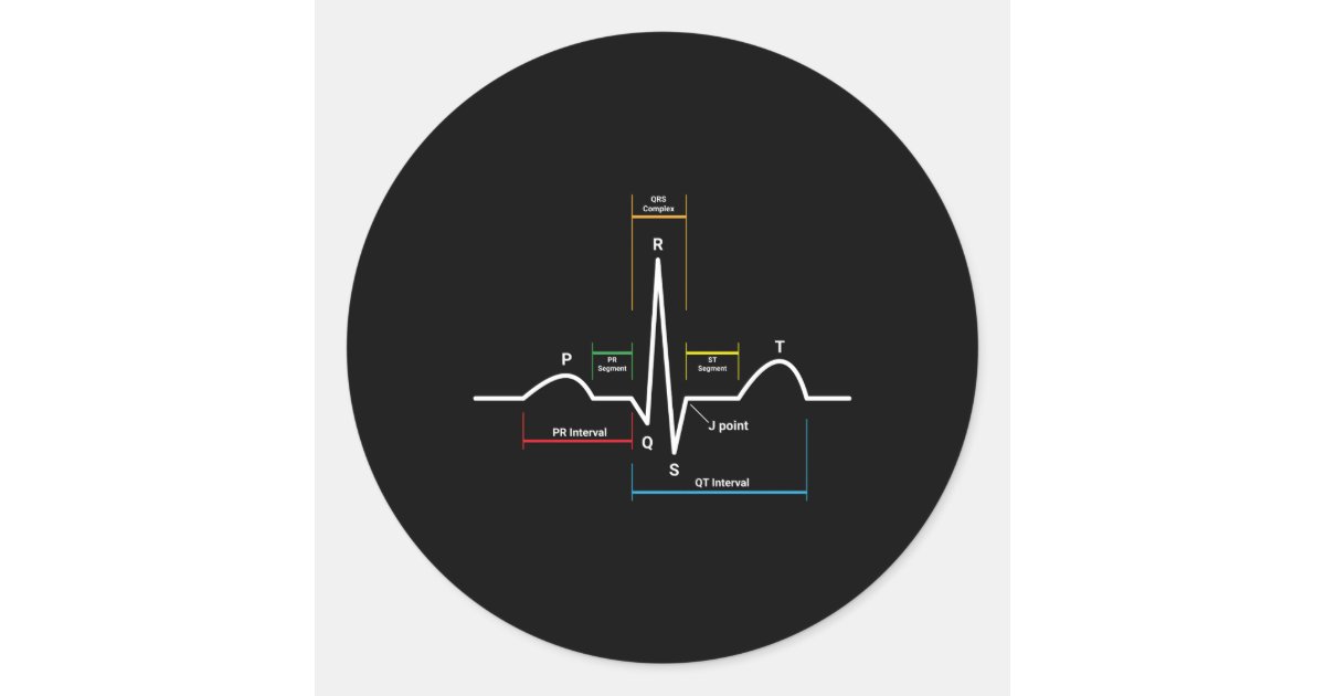 Ecg Ekg Hebeat Classic Round Sticker | Zazzle