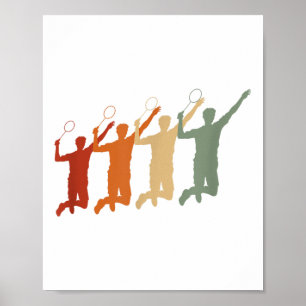 Ecg Heartbeat Badminton Player Shuttle Sports Smas Poster