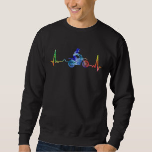 Ecg Heartbeat Dirt Biker Motorcycle Enduro Motocro Sweatshirt