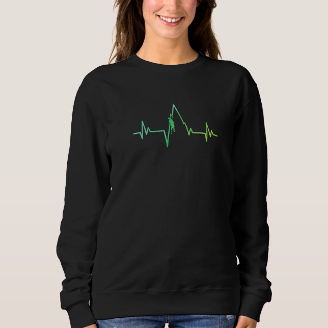 Ecg Heartbeat Graphic Bouldering Mountaineering Bo Sweatshirt (Front)