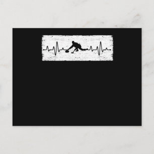 ECG pulse curling stone winter sports curler Postcard